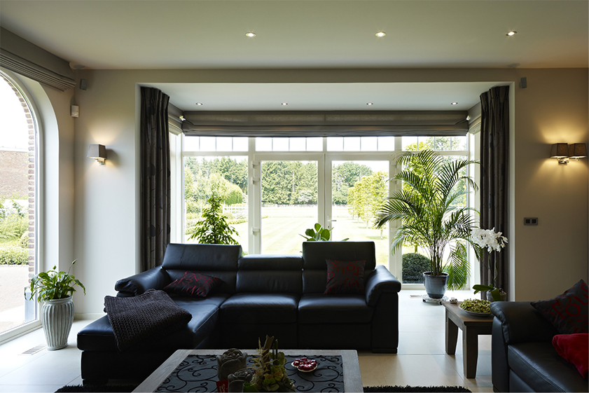 Living room with UPVC sliding door